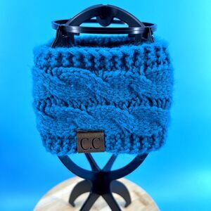 C.C. Knit Cable Ear Warmer Fuzzy Headband Teal